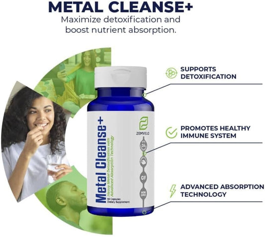 Metal Cleanse+ - Supports Detoxification | Promotes Healthy Immune System | Defends Against Heavy Metals | 60 Day Supply