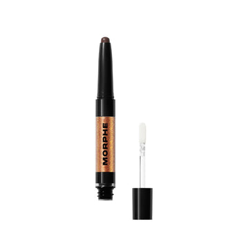 Morphe Mixed Signals Dual-Ended Eyeshadow Stick - Cream Eyeshadow Pigment & Chrome Liquid Flakes For Bold, Layered Eye Makeup Looks - Committed/Conflicted (0.96 Oz)