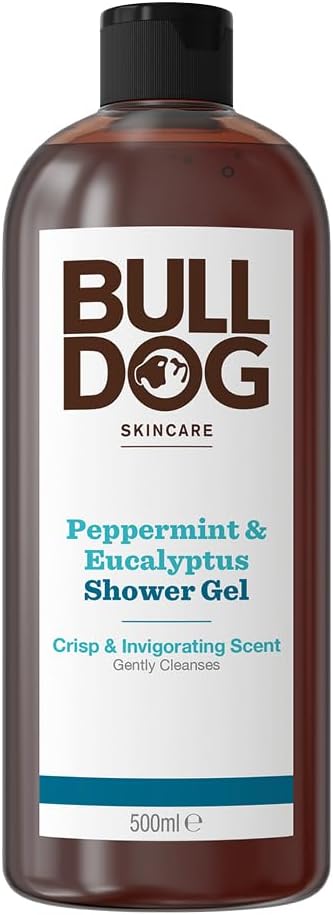 Bulldog Skincare Peppermint & Eucalyptus Shower Gel 500Ml - Men’S Shower Gel - Natural Fragrance