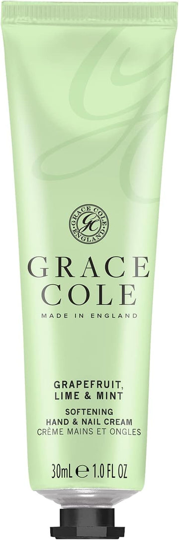 Grace Cole Grapefruit Lime & Mint Fragrance Moisturising Hand And Nail Cream 30Ml - Essential Oils - Vegan And Cruelty Free, No Sls Or Parabens - Made In England