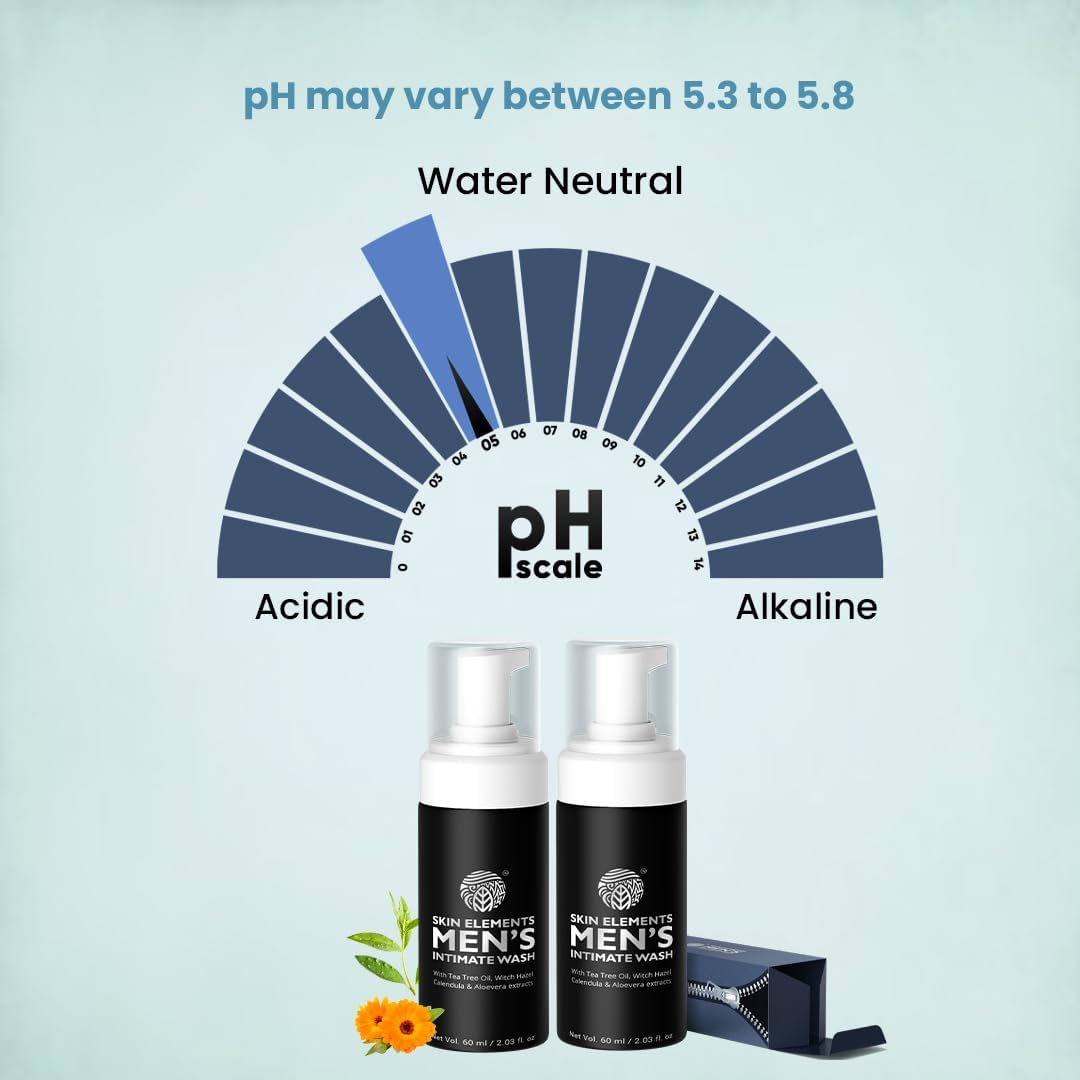 Skin Elements Intimate Wash For Men With Tea Tree Oil (Combo) | Ph Balanced Foaming Hygiene Wash | Controls Bad Odor & Sweat | Refreshes Intimate Area | 120 Ml | Pack Of 2