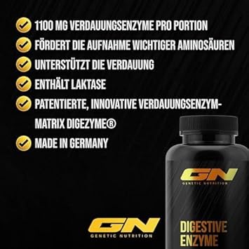 Gn Laboratories Digestive Enzymes Complex (60 Capsules) - Comprehensive Blend Of Digestive Enzymes - Contains Lactase - Digestive Enzymes Made In Germany