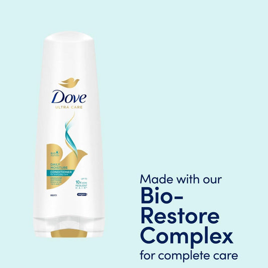 Dove Ultra Care Daily Moisture Shampoo 400Ml & Conditioner 350Ml Set | Moisturizing Hair Care For Smooth, Resilient Hair | For Everyday Care