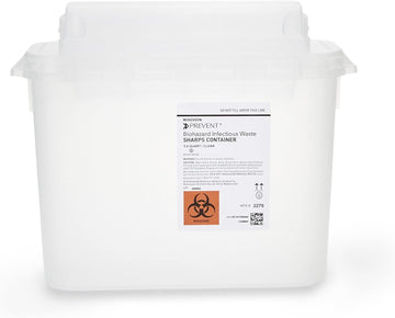 Mckesson Prevent Sharps Container - For Biohazard Infectious Waste - 11 In X 12 In X 4 3/4 In, 5.4 Qt, 1 Count