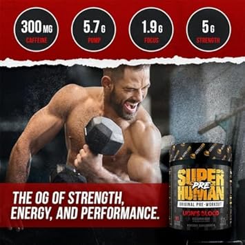 Alpha Lion Superhuman Pre Workout Powder, Beta Alanine, L-Taurine & Tri-Source Caffeine For Sustained Energy & Focus, Nitric Oxide & Citrulline For Pump (21 Servings, Muscle Melon)