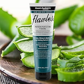 Aunt Jackie's Aloe and Mint Recipes Flawless Pattern Perfecting Pudding Enhanced with Manuka Honey for Long Lasting Curls & Coils, 10 oz, Green : Beauty & Personal Care