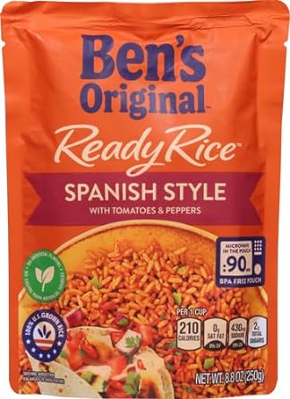 Ben'S Original Ready Rice Spanish Style Flavored Rice, Easy Dinner Side, 8.8 Oz Pouch (Pack Of 12)