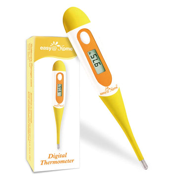 Digital Oral Thermometer For Adult And Kid, Easy@Home Accurate Fast Reading Body Temperature Thermometer For Oral And Underarm Measurement With Fever Alarmemt-021B-Yellow