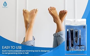 Pursonic | Salon Quality Manicure Tool Kit For Manicures & Pedicures, Includes Nail Clippers, Tweezers & Nail Scissors - Durable Stainless Steel Material With Anti-Slip Design For High Performance And : Beauty & Personal Care
