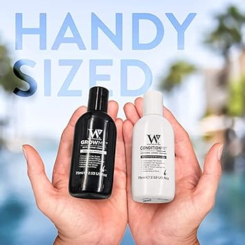 Watermans minis Travel shampoo and conditioner set - 75ml Travel Kit - Hair Gym Kit - Hair Growth Products : Amazon.co.uk: Beauty