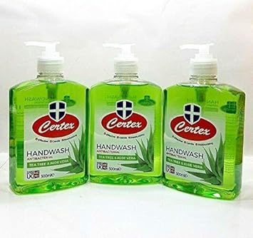3 Pcs Certex Green Antibacterial Hand Wash Tea Tree & Aloe Vera 500Ml Moisturising Pump Liquid Soap For Use In Home, Office, Restaurants Etc