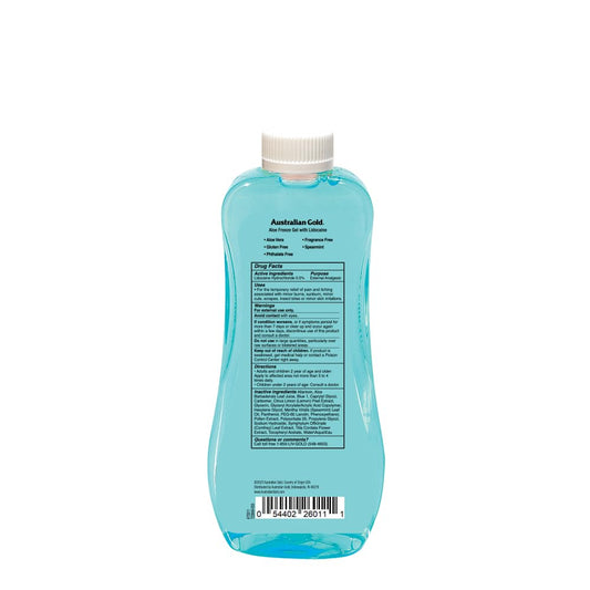 Australian Gold Aloe Vera with Ounce Relieves Sunburn Pain and Hot Itchy Skin, Aloe Freeze Spray Gel w/ Lidocaine, 8 Fluid Ounce