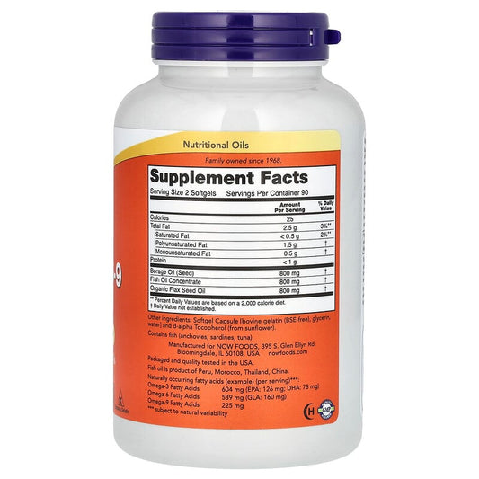 NOW Foods, Super Omega 3-6-9, 1,200 mg