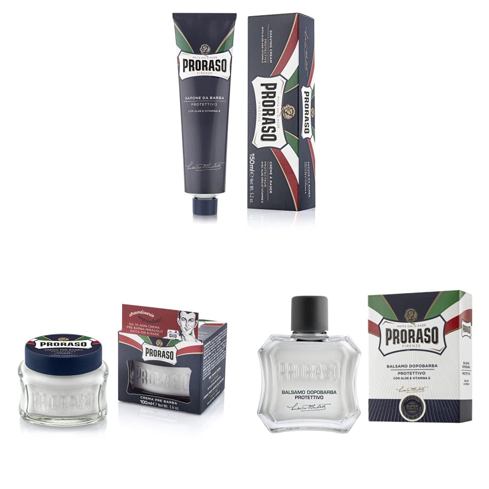 Proraso Protective Shaving Kit, Moisturizing With Aloe Vera And Vitamin E : Beauty & Personal Care