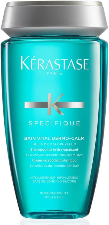 Kérastase Specifique, Cleansing & Rebalancing Shampoo, For Sensitive Scalps & Combination Hair, With Calophyllum Oil & Glycerine, Bain Vital Dermo-Calm, 250Ml