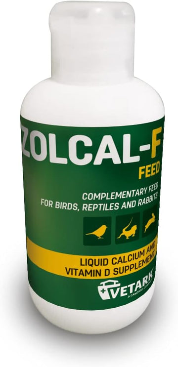 Zolcal-F Feed |Liquid Calcium & Vitamin D3 Supplement For Birds, Reptiles & Rabbits | Water-Soluble | 120MlZf