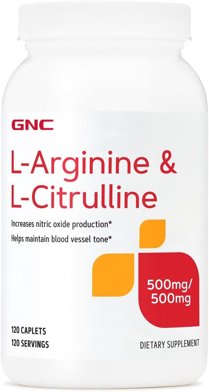 Gnc L Arginine + L Citrulline 500Mg Each Supplement, Supports Nitric Oxide Production And Healthy Blood Vessel Tone, 120 Servings : Health & Household