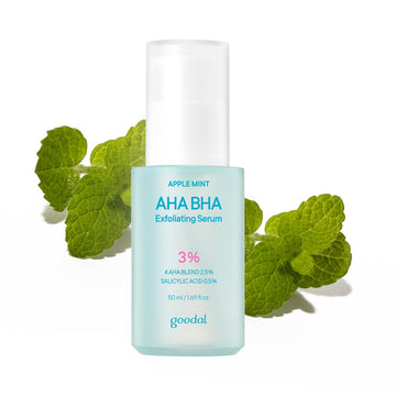 Goodal Apple Mint Aha Bha Exfoliating Serum, 2.5% Aha, 0.5% Bha Salicylic Acid For Blackheads Enlarged Pores Wrinkles And Fine Lines Face Exfoliators, 18 Free Formula, 1.69 Fl. Oz
