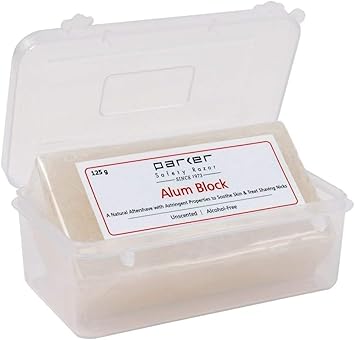 Parker Large Alum Block With Travel Case (125 G./4.4 Oz.) - A Natural Aftershave With Antiseptic Properties - An Essential Item For Every Wet Shaver : Beauty & Personal Care