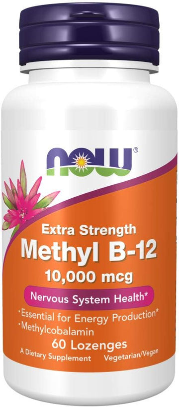 Now Supplements, Methyl B-12 (Methylcobalamin) 10,000 Mcg, Nervous System Health*, 60 Lozenges