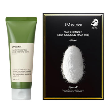 Jmsolution Skin Care Bundle- Heart Leaf Micro Cleansing Foam And Silky Cocoon Facial Mask