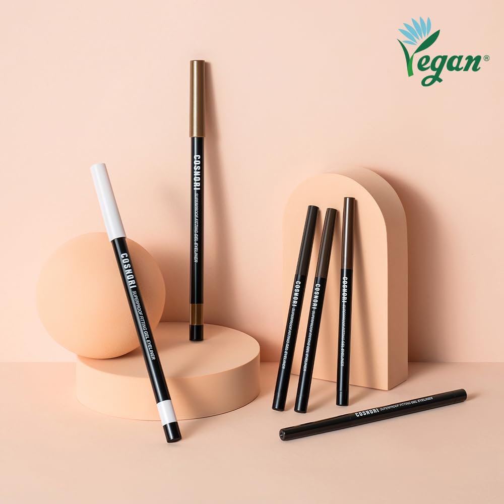 Cosnori Super Proof Fitting Gel Eyeliner 03 Walnut Brown - Smudge-Proof, Longwear Eyeliner Pencil, Soft Drawing 2Mm Ultra-Slim Pencil, Waterproof, 0.004Oz (0.13G)