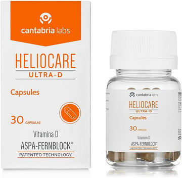 Heliocare Ultra-D Capsules, Skin Boosting Vitamin D Supplements, Aspa-Fernblock+ Technology Protects Against Uva, Uvb, Visible And Infrared Hazards, Reduces Blotchy Skin (30 Capsules)