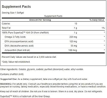 Swanson Efas- Krill Oil - Maximum Strength - 1 G, 30 Softgels