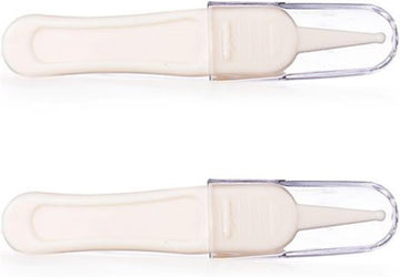 Healifty 2PCS Kids nose tweezers cleaning nipper plier children care cleaner for babies' nose belly button ears clean tool(white)