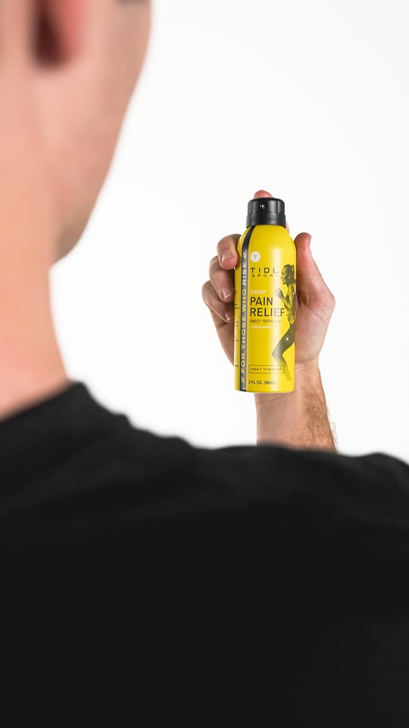 TIDL Heat Therapy Spray with Lidocaine and Menthol - Maximum Strength Warming Muscle and Joint Pain Relief - Deep Full Body Recovery (3oz.) : Health & Household
