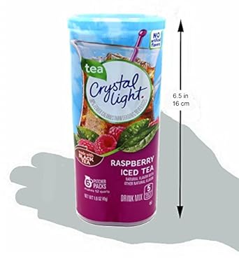 Crystal Light Raspberry Iced Tea, 12-Quart 1.6-Ounce Canister (Pack Of 2)