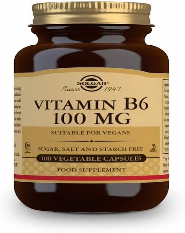 Solgar Vitamin B6 Vegetable Capsules, 100 Mg, 100 Count