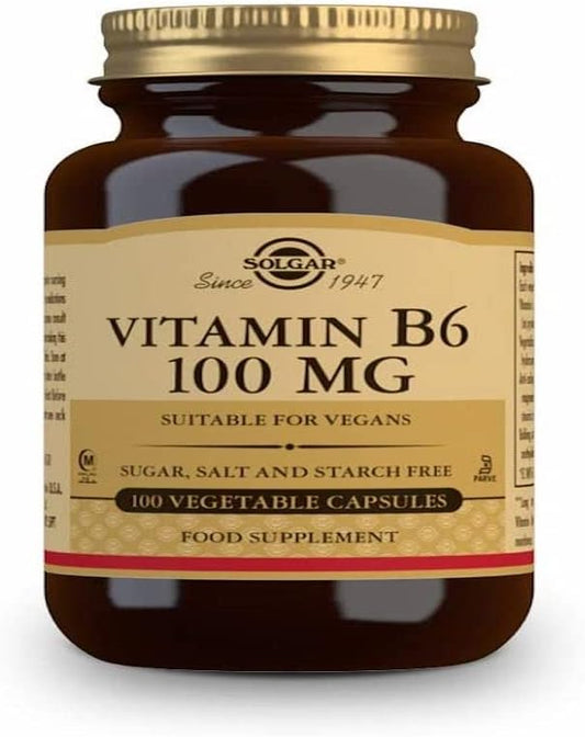 Solgar Vitamin B6 Vegetable Capsules, 100 Mg, 100 Count
