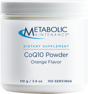 Metabolic Maintenance Coq10 Powder - 100 Milligrams Optimal Absorption, Energy + Cardiovascular Support, Orange Flavor (100 Grams, 150 Servings)