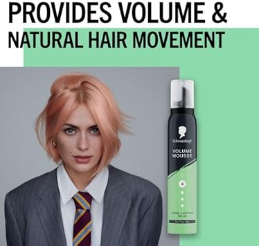 Schwarzkopf Mousse Power 200Ml, Hold Level 5 Hair Styling, Mousse For Dry Hair And Damaged Hair, Hair Mousse With Cashmere-Like Suppleness, Vegan Formula