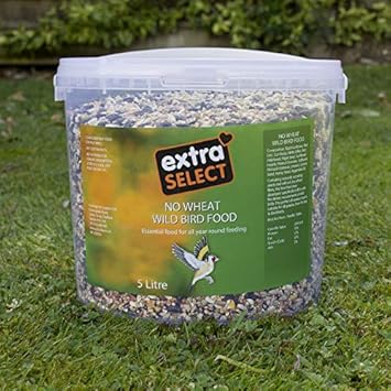 Extra Select No Wheat Wild Bird Food: Wheat Free Bird Seed For All Seasons, Mixed Bird Feed - 5L Tub08Nwb5
