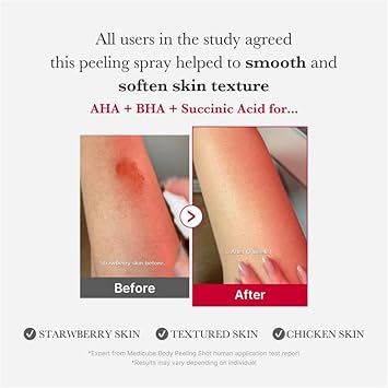Medicube Red Glow Body Essentials- Red Body Peeling Shot Body Spray Cleanser + Red Body Wash