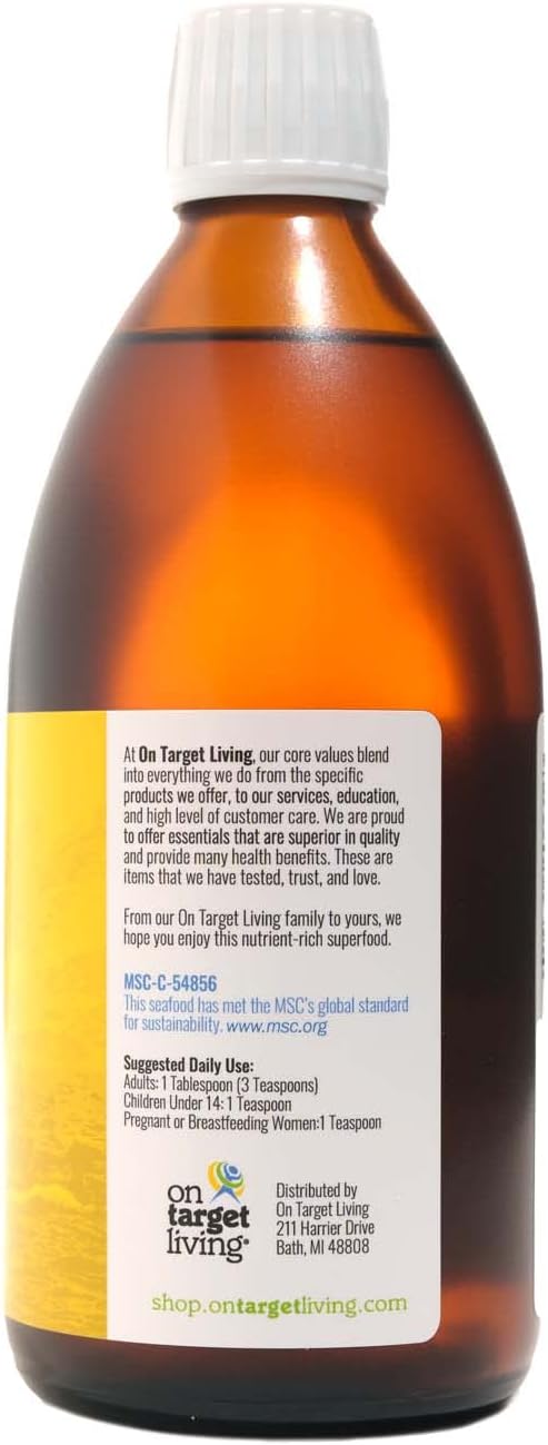 On Target Living Alaskan Cod Liver Oil Organic Lemon Flavor 16.67 oz |