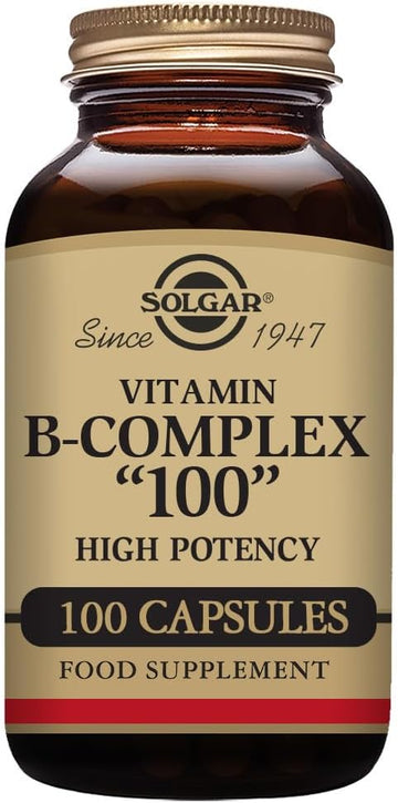 Solgar B-Complex 100" - 100 Tablets - Energy Metabolism, Cardiovascular Health, Nervous System Support - Non-Gmo, Vegan, Gluten Free - 100 Servings