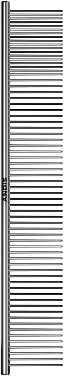 Andis 68545 Stainless-Steel Comb For Knots, Mats & Loose Hair Removal - Effective Dematting Tool Comfortable, Lightweight, Portable & Safe For Dogs, Cats & Pets β Silver, 10-Inch