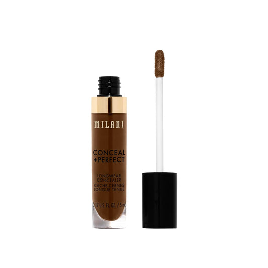 Milani Conceal + Perfect Longwear Concealer Full Coverage Infused With Hyaluronic Acid & Vitamin E, Cover Dark Circles, Blemishes & Skin Imperfections For Long-Lasting Wear - Light Beige