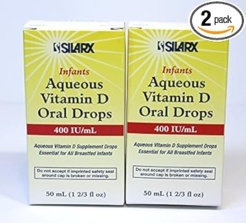 Infants Aqueous Vitamin D Oral Drops 400Iu/Ml 2-Pak (2 X 50Ml) By Silarx : Health & Household