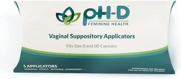 Ph-D Feminine Health - Vaginal Suppository Applicators, Ideal For Boric Acid Suppositories, Reusable, Fits Most Vaginal Suppositories, Made In The Usa - 5 Count