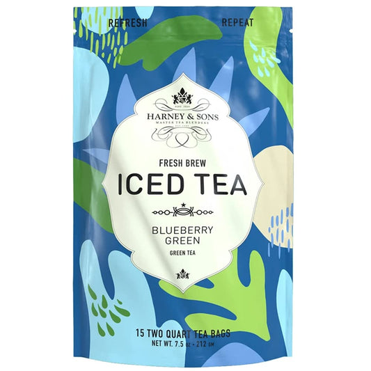 Harney & Sons Green Iced Tea, Fresh, Brews Up To 30 Quarts, Blueberry, 15 Count