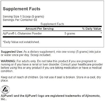 Swanson Amino Acid Ajipure L-Glutamine Powder 12 Ounce (340 G) Pwdr (4 Pack)