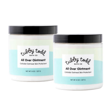 Tubby Todd All Over Ointment For Babies, Multi-Purpose Baby Eczema Cream For Sensitive Skin, Dry Skin, Rash, Irritation - 2 Pack Bundle - 8 Oz - Fragrance-Free
