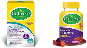 Culturelle Probiotic Capsules For Healthy Metabolism & Weight Management & Daily Probiotic Gummies For Women & Men, Berry Flavor, 52 Count