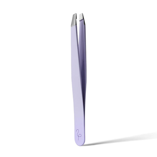 Flamingo Womenās Tweezers - Stainless Steel Slant Tip for Precision Hair Removal - Lilac