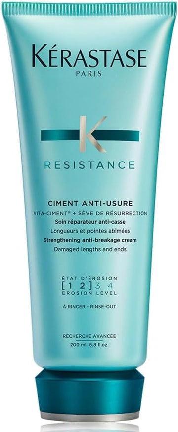 Kérastase Resistance Ciment Anti-Usure, Daily Strengthening Conditioner, For Damaged, Brittle Hair, With Vita-Ciment Complex, 200Ml