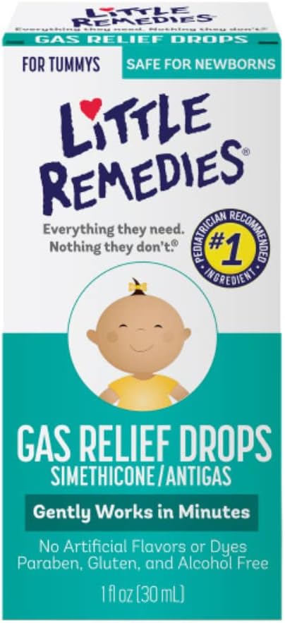 Little Remedies Gas Relief Drops – Goût Fruits Rouges Naturel – Nouveau-Nés & Bébés – 1.0 Fl Oz (Lot de 3)